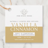 Flasche mit weißem Vanilla-Diffusor Geschenkanhänger (Vorderseite)