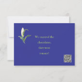 Flasche mit weißer Lilie Danke Karte (Rückseite)