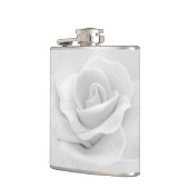 Flasche mit weißer Rose Flachmann (Links)