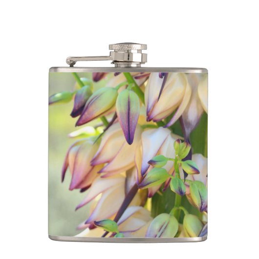 Flasche mit Yucca-Blume Flachmann (Vorderseite)