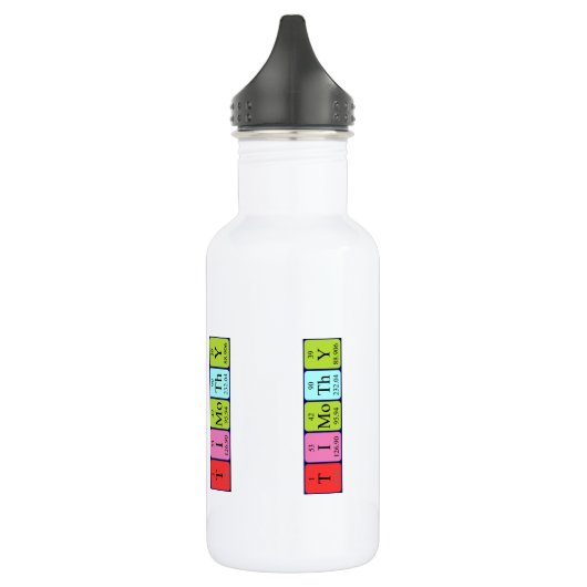 Flasche mit zeitothy periodischem Tabellennamen Trinkflasche (Links)