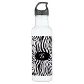 FLASCHE MONOGRAMMzebra-PRINT-WATER Edelstahlflasche (Vorderseite)