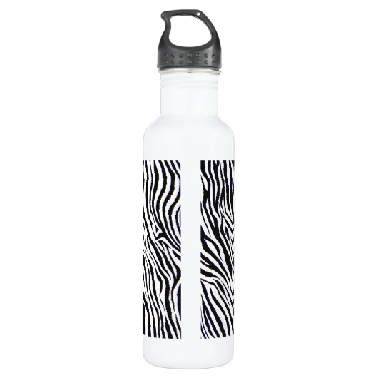 FLASCHE MONOGRAMMzebra-PRINT-WATER Edelstahlflasche (Rückseite)
