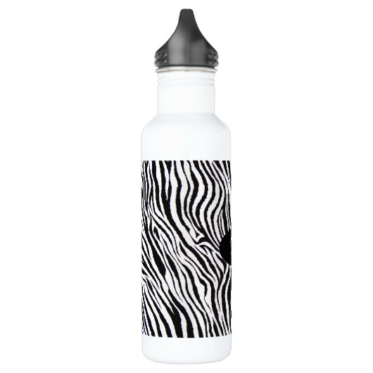 FLASCHE MONOGRAMMzebra-PRINT-WATER Edelstahlflasche (Links)