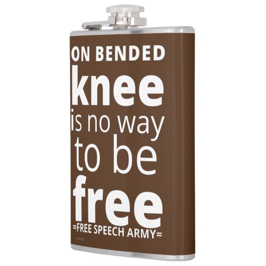 Flasche "ON BENDED KNEE..." Flachmann (Links)