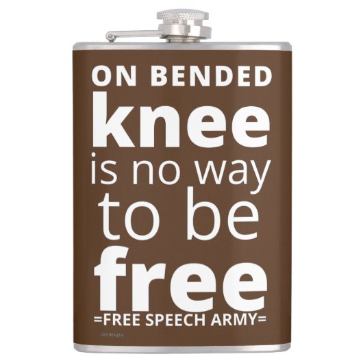 Flasche "ON BENDED KNEE..." Flachmann (Vorderseite)