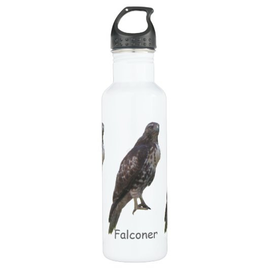 Flasche - Peregrine Falken und Familienname Trinkflasche (Vorderseite)