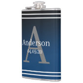Flasche - Personalisierter blauer Anfangsbuchstabe Flachmann (Links)