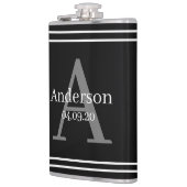 Flasche - Personalisierter schwarzer Nachname Anfa Flachmann (Links)