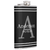 Flasche - Personalisierter schwarzer Nachname Anfa Flachmann (Rechts)