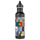 Flasche - Portugal - Flagge und Azoren Edelstahlflasche (Links)
