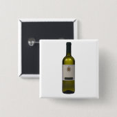 Flasche Qualitätswein mit leerem Aufkleber Button (Vorne & Hinten)