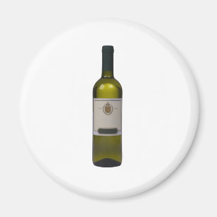 Flasche Qualitätswein mit leerem Aufkleber Magnet