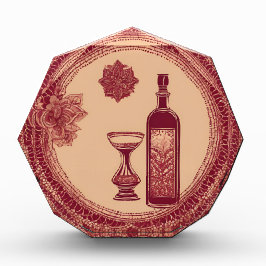 Flasche Rot auf Lace AI Art Fotoblock