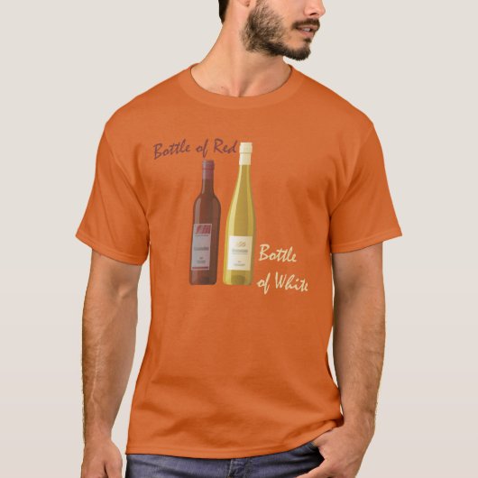Flasche Rot, Flasche des weißen T - Shirt (Vorderseite)