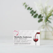 Flasche | Rotes Glas Wein Visitenkarte (Stehend Vorderseite)