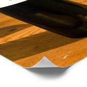 Flasche Rotwein und Glas auf dem Tisch Poster (Ecke)