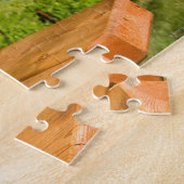 Flasche Rotwein und Glas auf dem Tisch Puzzle (Seite)