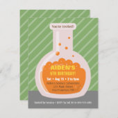 Flasche scherzt Wissenschafts-Geburtstags-Party Einladung (Vorne/Hinten)