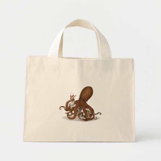Flasche Steampunkie Wissenschaft der Octopus Holdi Mini Stoffbeutel (Vorne)