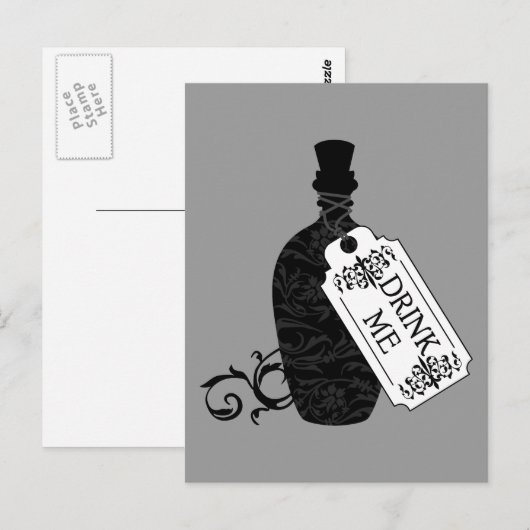 Flasche trinken postkarte (Vorne/Hinten)