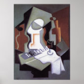 Flasche und Fruchtgeschirr von Juan Gris Poster (Vorne)