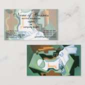 Flasche und Fruchtsäfte (1919) Kubismus von Juan G Visitenkarte (Vorne/Hinten)