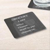 Flasche und Glas: Rechteckiger Pappuntersetzer (angewinkelt)