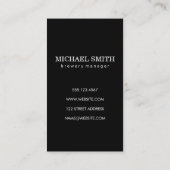 Flasche und Glas Visitenkarte (Rückseite)