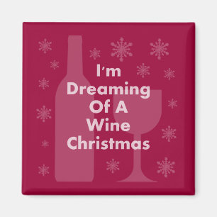 Flasche und Glas: Wein-Weihnachten Magnet