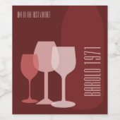 Flasche und Gläser Weinetikett (Einzelnes Label)