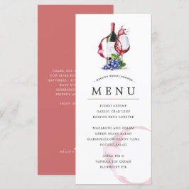 Flasche und Roter Wein Stil Mitgefühl Feier Menü Menükarte