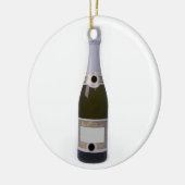 Flasche von Champagne mit leerem Aufkleber Keramikornament (Links)