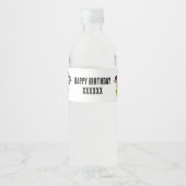 Flasche Wasser ETIKETT - boho floral (Vorderseite)