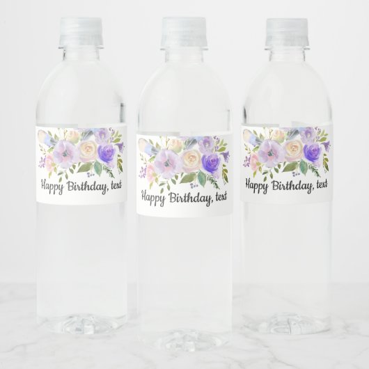 Flasche Wasser ETIKETT - boho floral (Flaschen)