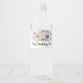 Flasche Wasser ETIKETT - boho floral (Vorderseite)