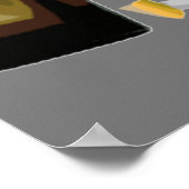 Flasche Wein Glas Trauben Plakat (Ecke)