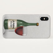 Flasche Wein und Glas mit Zitat Case-Mate iPhone Hülle (Rückseite (Horizontal))
