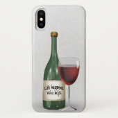 Flasche Wein und Glas mit Zitat Case-Mate iPhone Hülle (Rückseite)