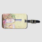 Flasche Wein, Weintrauben Weinkeller Gepäckanhänger (Vorderseite (Horizontal))