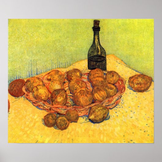 Flasche, Zitronen und Orangen von van Gogh Poster (Vorne)