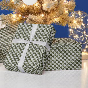FlascheGrünes Hahnentrittmuster Lebensmittel und G Geschenkpapier