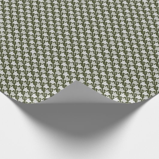 FlascheGrünes Hahnentrittmuster Lebensmittel und G Geschenkpapier (Ecke)