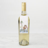 Flaschen Anhänger, Weihnachtsbild mit Pony Flaschenanhänger (Auf Flasche)