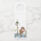 Flaschen Anhänger, Weihnachtsbild mit Pony Flaschenanhänger (Vorderseite)