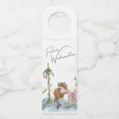 Flaschen Anhänger, Weihnachtsbild mit Pony Flaschenanhänger (Rückseite)