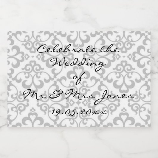 Flaschen-Aufkleber Champagne (oder Weins) - Weiß Schaumweinetikett (Einzelnes Label)