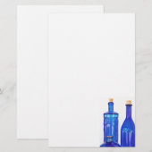 Flaschen aus blauem Glas Briefpapier (Vorne/Hinten)