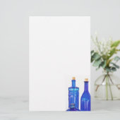 Flaschen aus blauem Glas Briefpapier (Stehend Vorderseite)