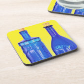 Flaschen aus blauem Glas Getränkeuntersetzer (Linke Seite)